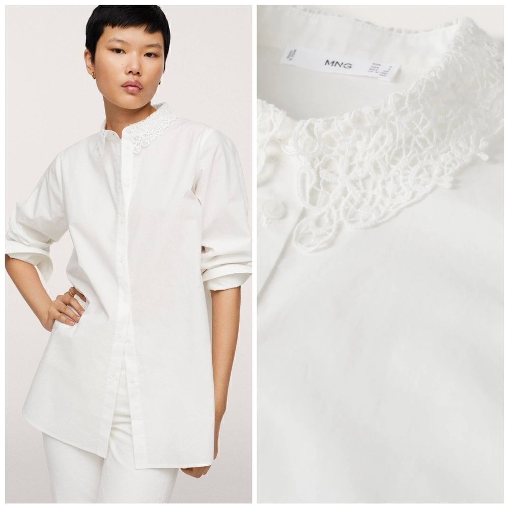 Mango Openwork shirt with collar